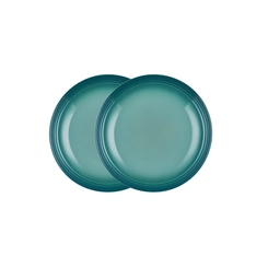 Jogo de 2 Pratos Fundos de Cerâmica 22 cm Bleu Riviera Le Creuset