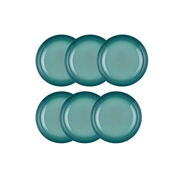 Jogo de 6 Pratos Fundos de Cerâmica 22 cm Bleu Riviera Le Creuset