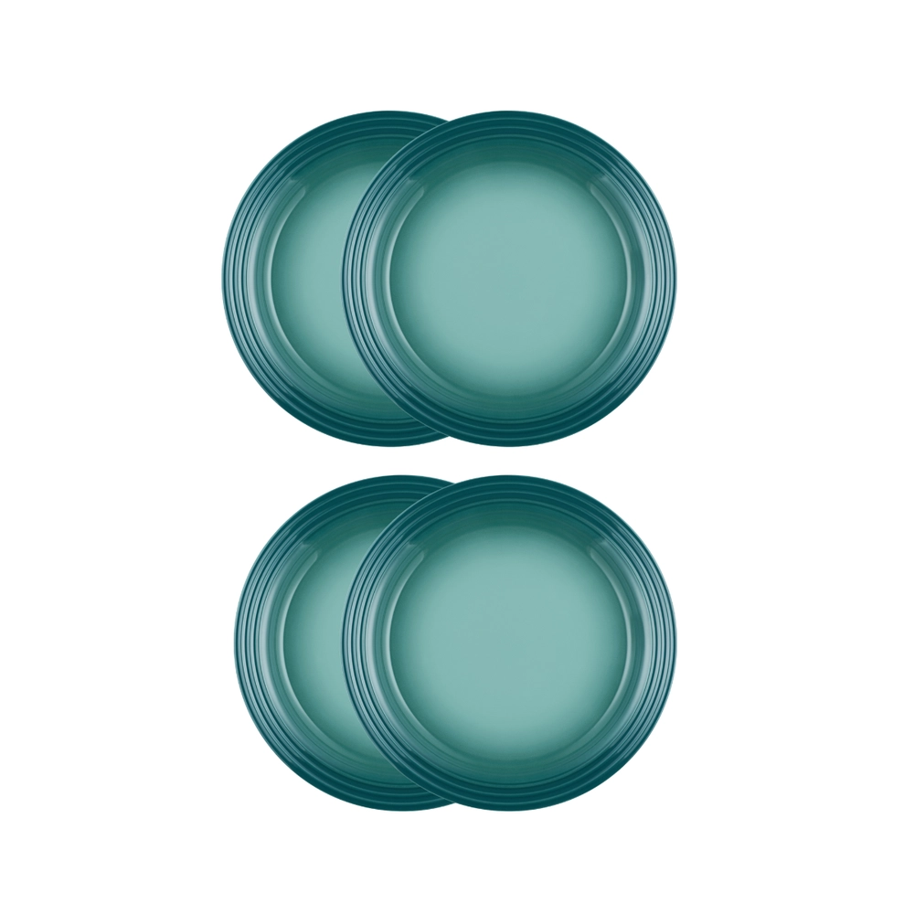 Jogo de 4 Pratos Rasos de Cerâmica 27 cm Bleu Riviera Le Creuset