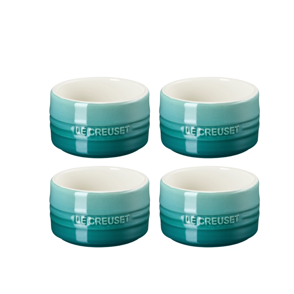 Jogo de 4 Ramekins de Cerâmica 200 ml Bleu Riviera Le Creuset