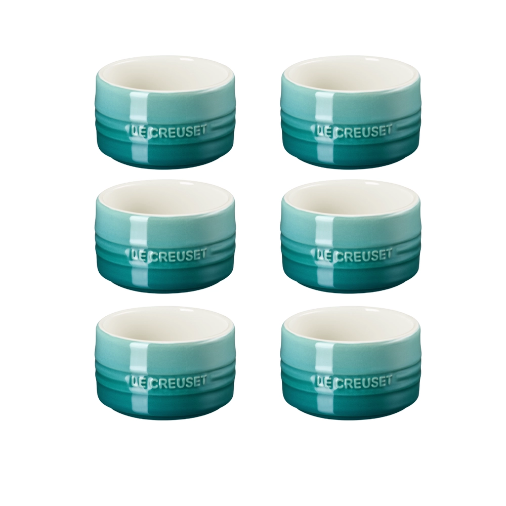 Jogo de 6 Ramekins de Cerâmica 200 ml Bleu Riviera Le Creuset