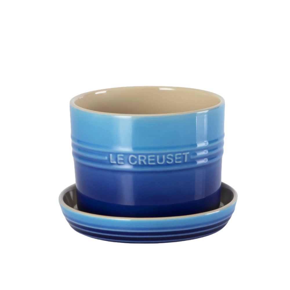 Vaso para Ervas com Bandeja 14 cm Azure Blue Le Creuset