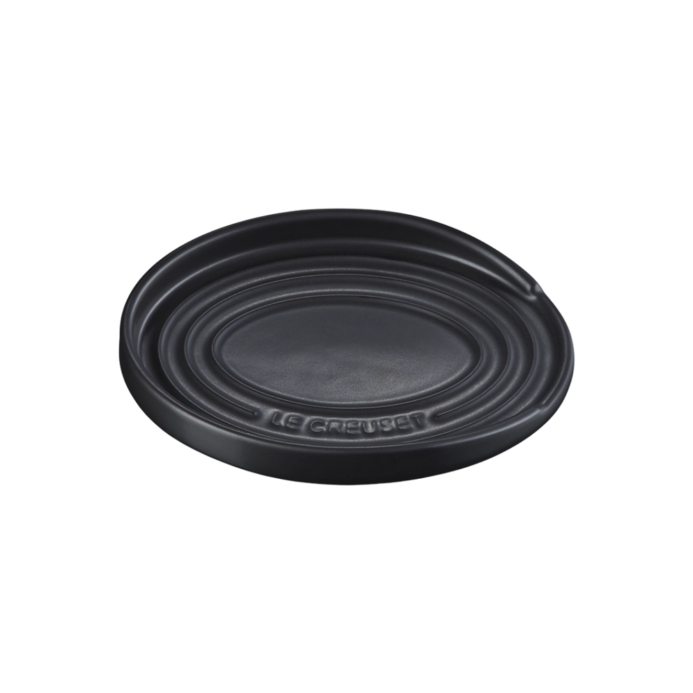 Descanso Oval de Colher de Cerâmica Preto Le Creuset
