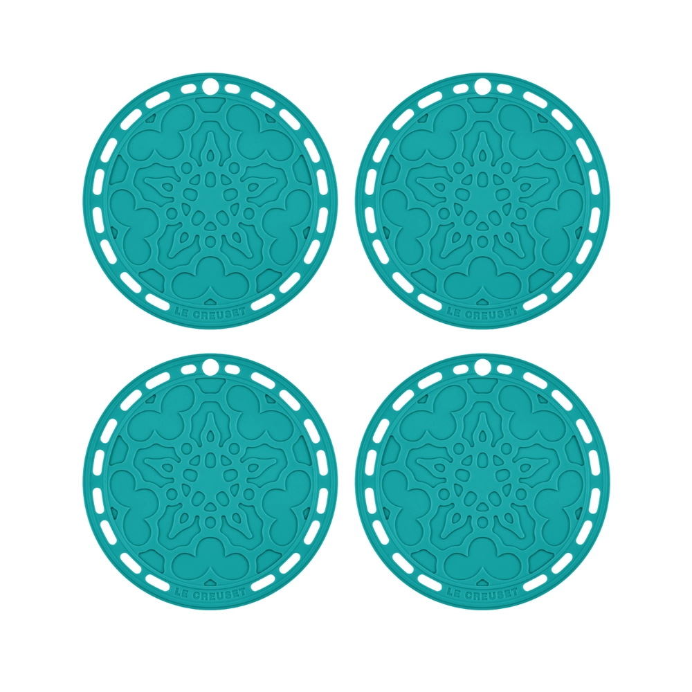 Kit de 4 Suportes de Silicone Bleu Riviera Le Creuset
