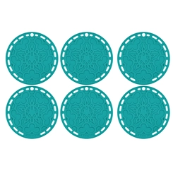 Kit de 6 Suportes de Silicone Bleu Riviera Le Creuset