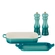 Kit Travessa Retangular com Tampa Prato e Moedores de Sal e Pimenta Bleu Riviera Le Creuset