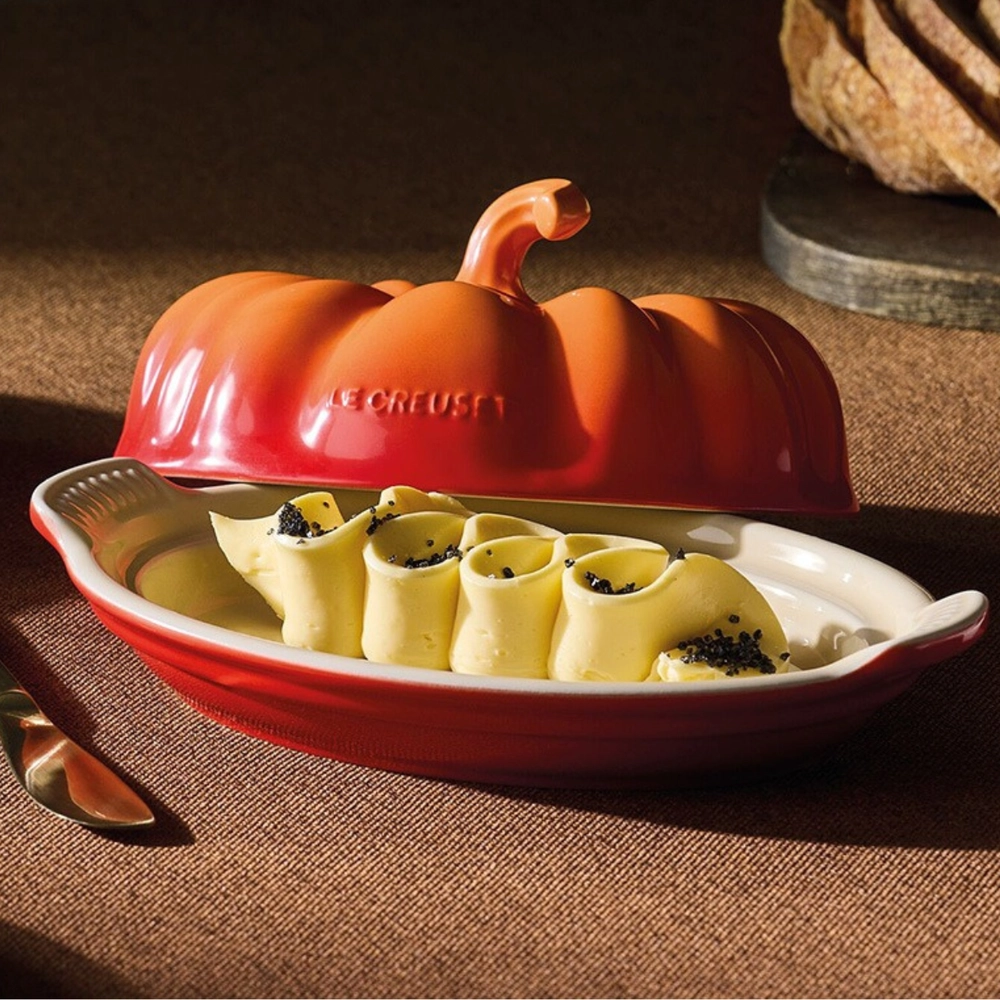 Manteigueira de Cerâmica Abóbora Laranja Le Creuset