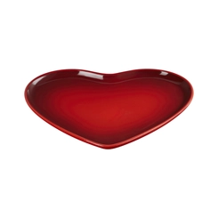 Bandeja de Servir em Cerâmica Coração 32 cm Vermelho Le Creuset