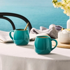 Caneca de Cerâmica Sphere 320 ml Bleu Riviera Le Creuset