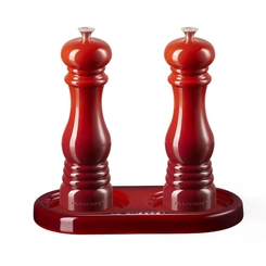 Kit Moedores de Sal e Pimenta com Bandeja Vermelho Le Creuset
