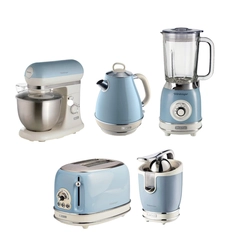 Kit 5 Eletroportáteis de Cozinha 220V Vintage Azul Celeste Ariete