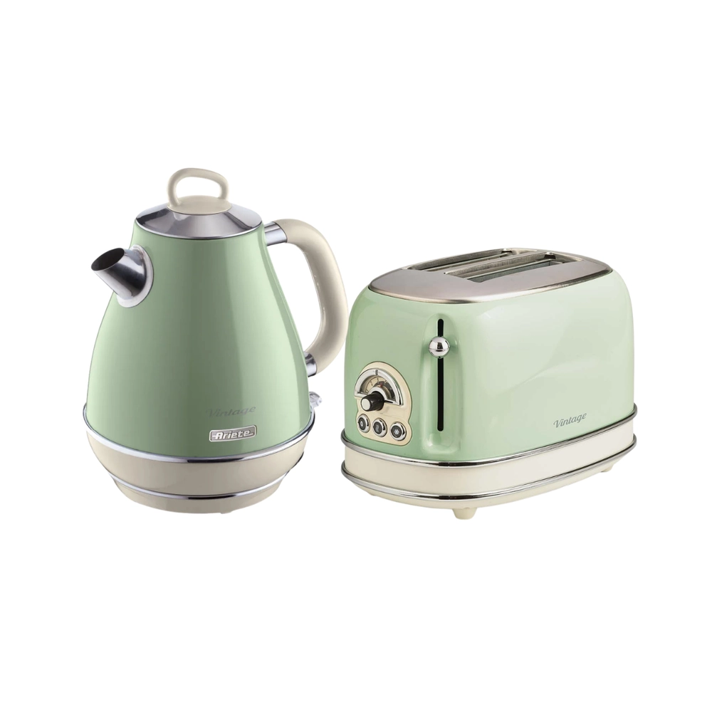 Kit Chaleira e Torradeira Elétricas 220V Vintage Verde Ariete
