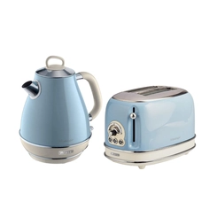 Kit Chaleira e Torradeira Elétricas 220V Vintage Azul Celeste Ariete