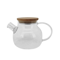 Bule de Chá em Vidro Borossilicato com Tampa Bambu 800 ml Mimo Style