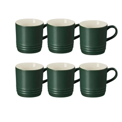 Jogo 6 Canecas Cappuccino de Cerâmica 200 ml Forêt Le Creuset