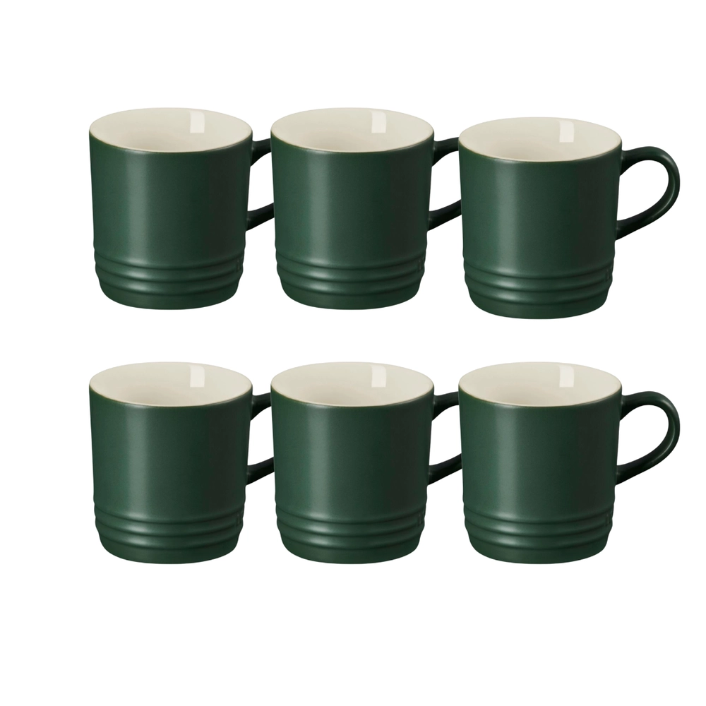 Jogo 6 Canecas Cappuccino de Cerâmica 200 ml Forêt Le Creuset