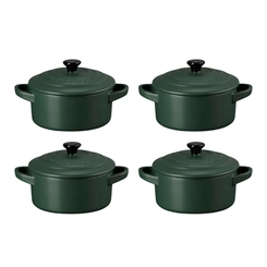 Jogo 4 Mini Cocotte de Cerâmica 10 cm Forêt Le Creuset