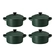 Jogo 4 Mini Cocotte de Cerâmica 10 cm Forêt Le Creuset