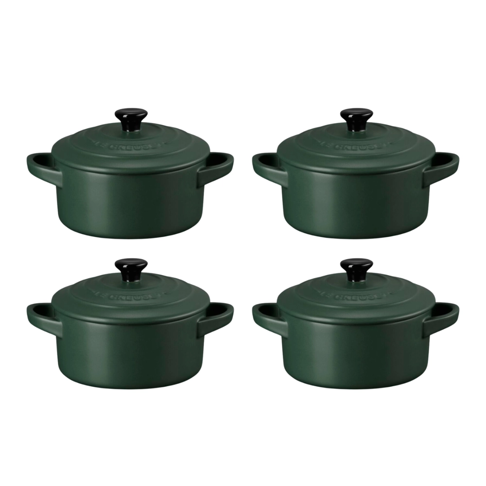 Jogo 4 Mini Cocotte de Cerâmica 10 cm Forêt Le Creuset