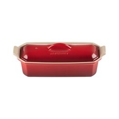 Travessa Terrine de Cerâmica Heritage 1,1 Litros Vermelho Le Creuset