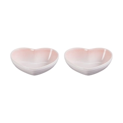 Set 2 Pratos de Cerâmica Coração 13 cm Shell Pink Le Creuset