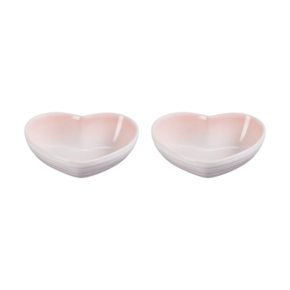 Set 2 Pratos de Cerâmica Coração 13 cm Shell Pink Le Creuset