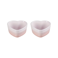 Set 2 Ramekin de Cerâmica Coração Shell Pink Le Creuset