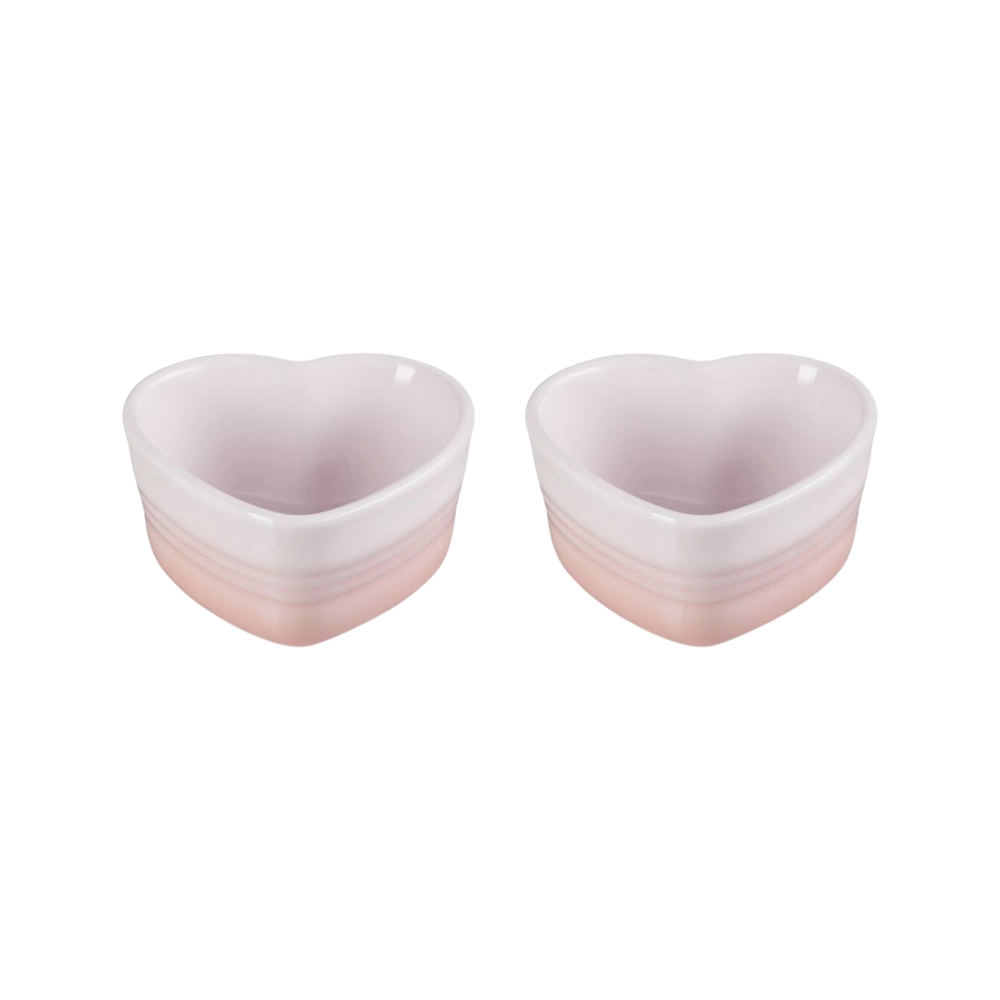 Set 2 Ramekin de Cerâmica Coração Shell Pink Le Creuset