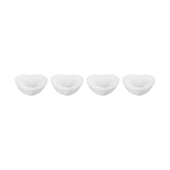 Set 4 Mini Bowls de Cerâmica Coração Branco Le Creuset