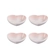 Jogo 4 Pratos de Cerâmica Coração 13 cm Shell Pink Le Creuset