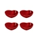 Jogo 4 Pratos de Cerâmica Coração 13 cm Vermelho Le Creuset