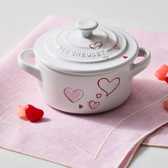Mini Cocotte de Cerâmica 10 cm Mon Coeur Branco Le Creuset