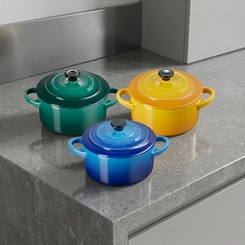 Jogo 3 Mini Cocotte de Cerâmica 10 cm Brasil Le Creuset