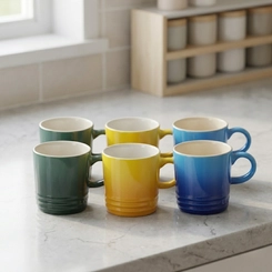 Jogo 6 Canecas Cappuccino de Cerâmica 200 ml Brasil Le Creuset