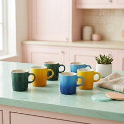 Jogo 6 Canecas de Chá de Cerâmica 350 ml Brasil Le Creuset