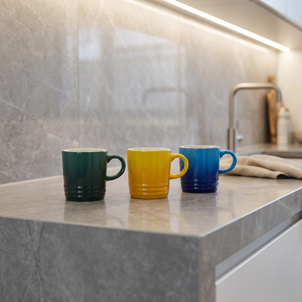 Jogo de 3 Canecas Espresso de Cerâmica 100 ml Brasil Le Creuset
