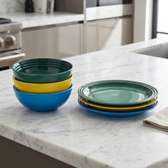 Kit de 3 Bowls para Cereal e 3 Pratos Rasos de 27 cm Brasil Le Creuset