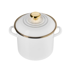 Stock Pot 5,7 Litros Pegador Dourado Branco Le Creuset