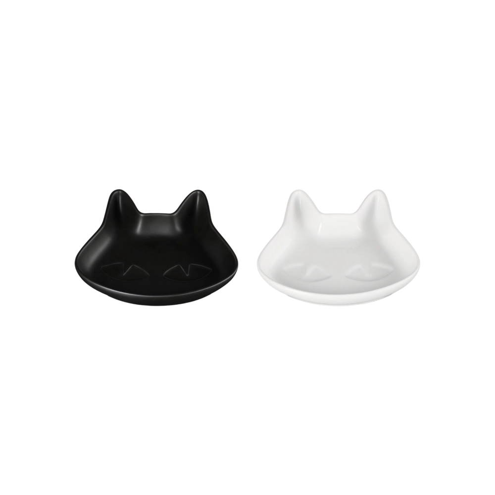 Set 2 Pratos de Cerâmica Gato Preto e Branco Le Creuset