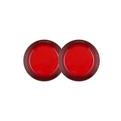 Jogo de 2 Pratos Rasos de Cerâmica Manila 19 cm Vermelho Le Creuset