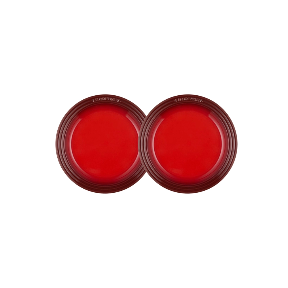 Jogo de 2 Pratos Rasos de Cerâmica Manila 19 cm Vermelho Le Creuset