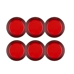 Jogo de 6 Pratos Rasos de Cerâmica Manila 19 cm Vermelho Le Creuset