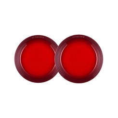 Jogo de 2 Pratos Rasos de Cerâmica Manila 23 cm Vermelho Le Creuset
