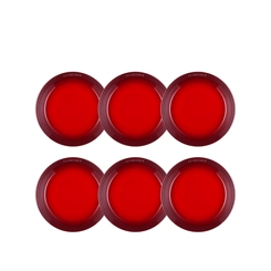 Jogo de 6 Pratos Rasos de Cerâmica Manila 23 cm Vermelho Le Creuset