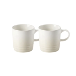 Jogo 2 Canecas Espresso de Cerâmica 100 ml Meringue Le Creuset