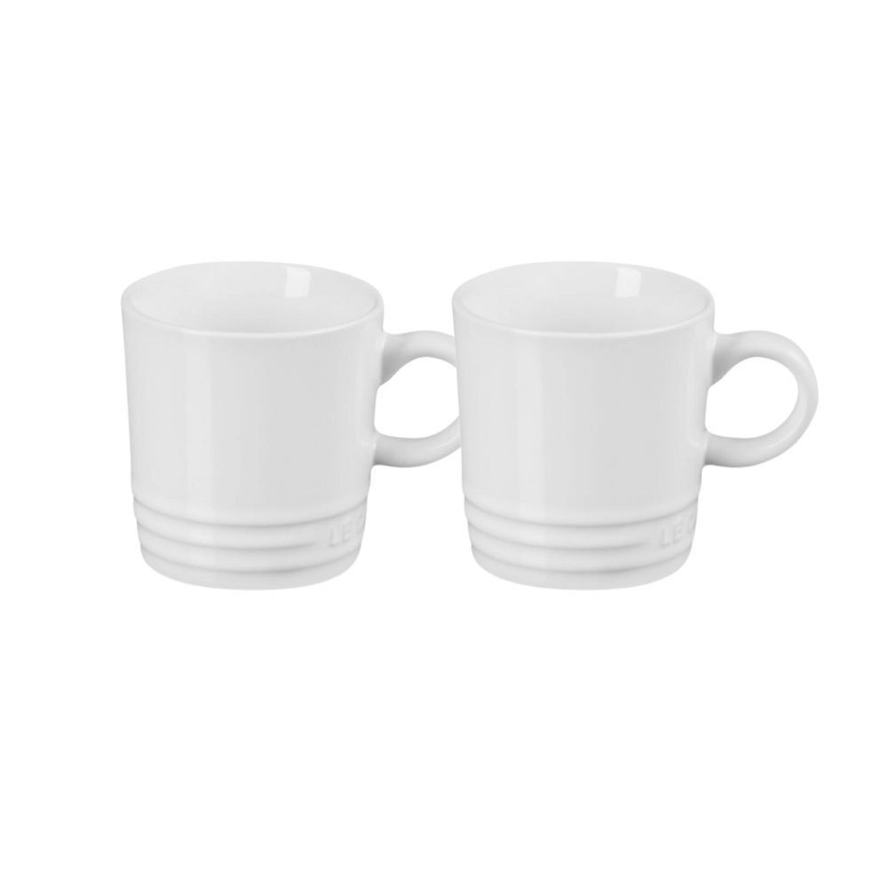 Jogo 2 Canecas Cappuccino de Cerâmica 200 ml Branco Le Creuset