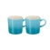 Jogo 2 Canecas Espresso de Cerâmica 100 ml Azul Caribe Le Creuset