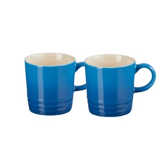 Jogo 2 Canecas Espresso de Cerâmica 100 ml Azul Marseille Le Creuset