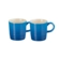 Jogo 2 Canecas Espresso de Cerâmica 100 ml Azul Marseille Le Creuset