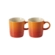 Jogo 2 Canecas Espresso de Cerâmica 100 ml Laranja Le Creuset